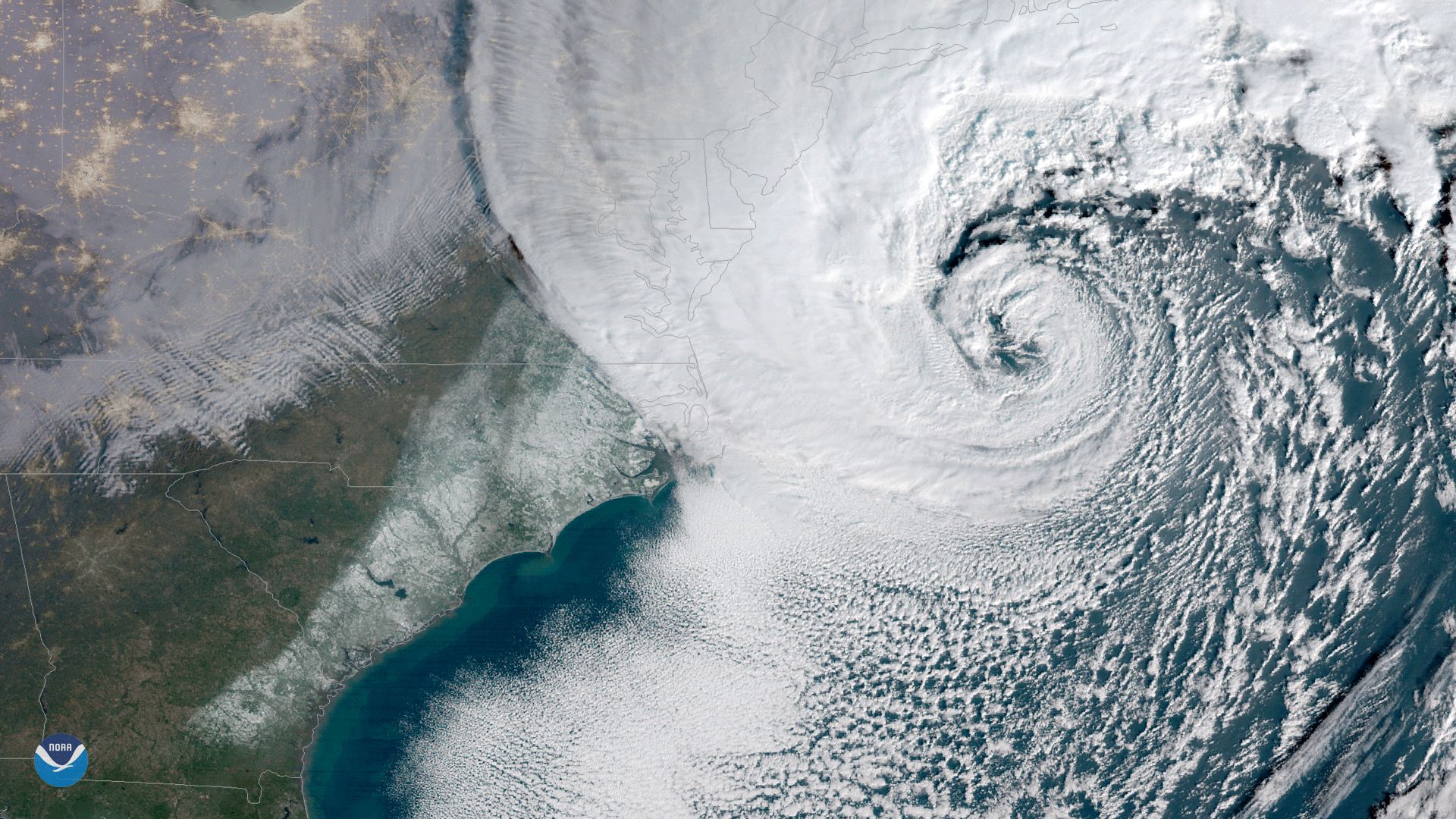 Nor'easter off New Jersey coast
