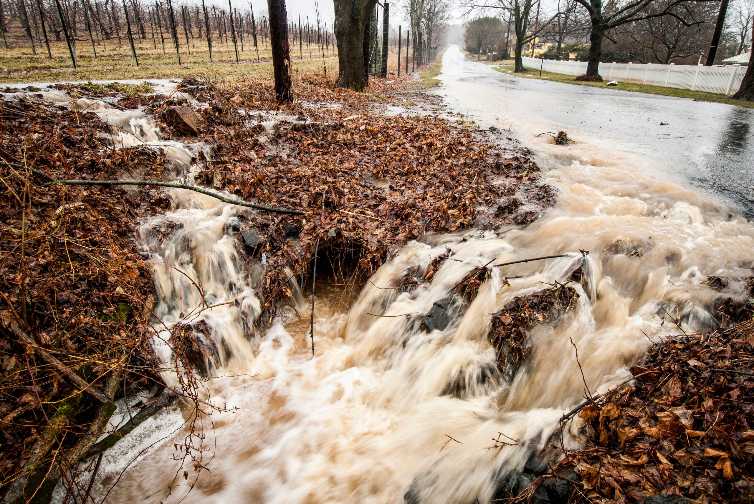 Oldwick, Rockaway Creek, nor'easter storm flooding