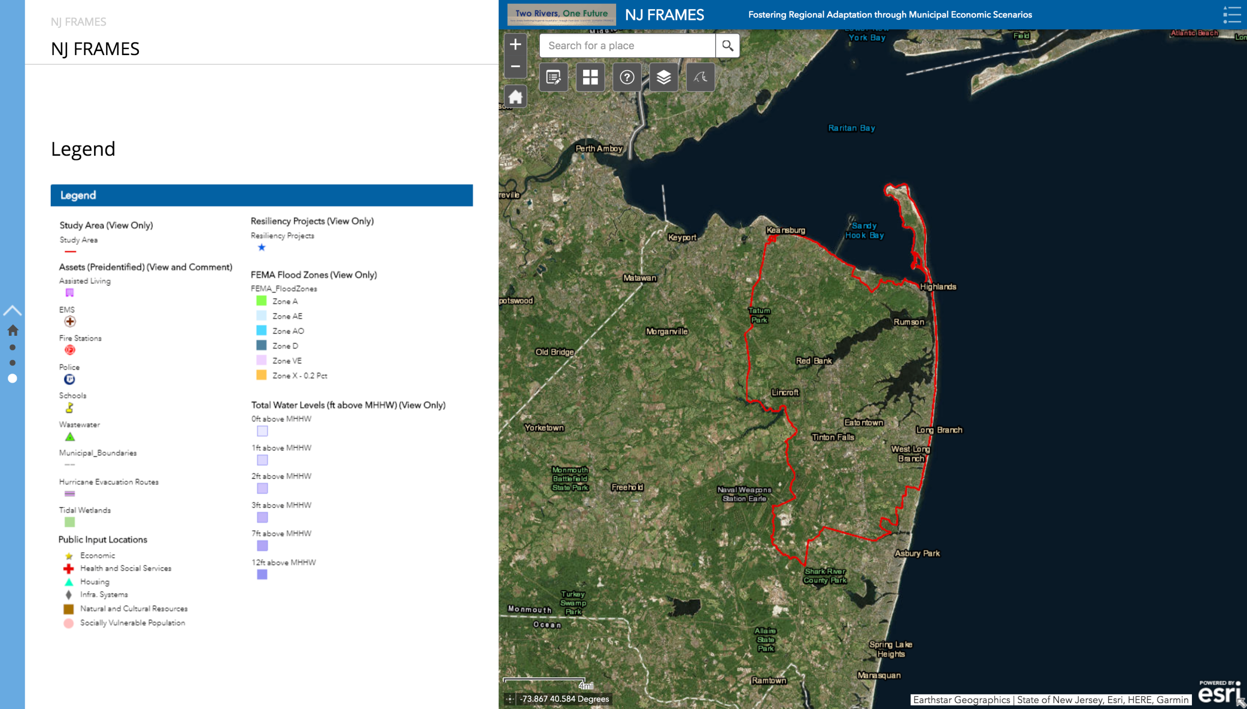 NJ FRAMES online tool screenshot